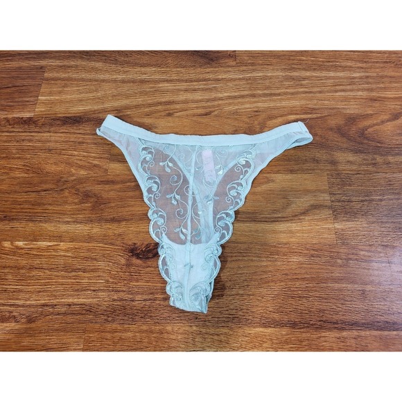 Victoria's Secret Other - Vintage Y2K Victorias Secret Mint Green Embroidered High Waist Thong Size L